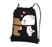 YYHWHJDE White bear brown bear Prints Drawstring Backpack - Lightweight Water-Resistant Sport Gym Bag with Zipper Pocket for Travel & Hiking