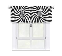 YYHWHJDE White Black Swirl Design Prints Tier Curtains 54x18 Inch - 100% Polyester Peach Skin Window Layers for Lasting Performance