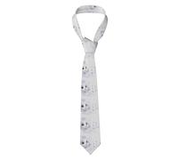 YYHWHJDE White Cartoon Bunny Pattern Men's Necktie for Business, Daily Wear, Work, Birthdays, Weddings, Parties, Banquets Easy Care 57X3.1 In