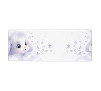YYHWHJDE White Cartoon Bunny Picture Extra Large Mouse Pad, Computer Office Anti Slip Gaming Keyboard Thickened Version 12x31.5in