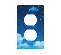 YYHWHJDE White Cloud Starry Sky Picture Double Socket Wall Panel Decorative is Durable and Suitable for Socket Light Switch Accessories 4.5x2.76in
