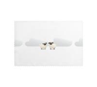 YYHWHJDE White Clouds and Little Sheep Prints Placemats Set of 6 12x18in - Engineered for Durability & Heat Resistance with Quality Polyester