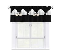 YYHWHJDE White Clouds and Little Sheep Prints Tier Curtains 54x18 Inch - 100% Polyester Peach Skin Window Layers for Lasting Performance
