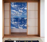 YYHWHJDE White clouds in the blue sky Prints Curtain two Pieces Spliced 34x56in Fabric curtains, room dividers for Hanging Between Rooms, at Doorways