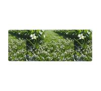 YYHWHJDE White Flower Pattern Extra Large Mouse Pad, Computer Office Anti Slip Gaming Keyboard Thickened Version 12x31.5in