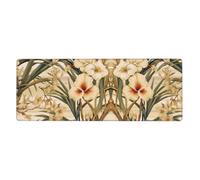 YYHWHJDE White Flowers Picture Extra Large Mouse Pad, Computer Office Anti Slip Gaming Keyboard Thickened Version 12x31.5in