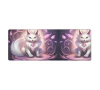 YYHWHJDE White Fox Prints Extra Large Mouse pad Mousepad Computer Office Gaming Keyboard Thickened Version 12x31.5in