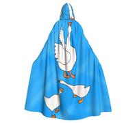 YYHWHJDE White Goose House Printing Halloween Adult Hooded Cloak for Parties and Costume Events