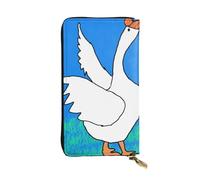 YYHWHJDE White Goose Spread its Wings Printed Quality Leather Long Clutch Wallet Designed for Fashion Girls and Women Stylish 7.48 x 4.13 in