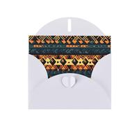 YYHWHJDE White Greeting Card African Tribal Ethnic Texture Prints for Christmas, Children's Birthday, Valentine's Day, and Party Invitation