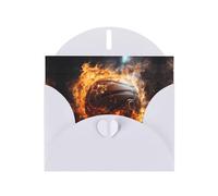 YYHWHJDE White Greeting Card Basketball on Fire and Water Flame Splashing Pattern for Christmas, Children's Birthday, Valentine's Day, and Party Invitation