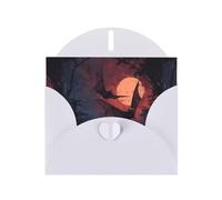 YYHWHJDE White Greeting Card Bats In The Dark Pattern Perfect for Valentine's Day, Wedding Anniversary & Party Invitations