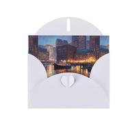 YYHWHJDE White Greeting Card Beautiful Sailing Harbor Pattern Perfect for Valentine's Day, Wedding Anniversary & Party Invitations