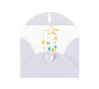 YYHWHJDE White Greeting Card Beautiful star wind chimes Pattern for Festive Birthday Party Invitation