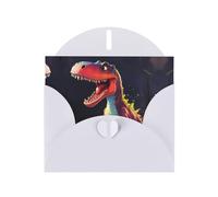 YYHWHJDE White Greeting Card big-mouthed dinosaur Pattern for Christmas, Children's Birthday, Valentine's Day, and Party Invitation