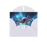 YYHWHJDE White Greeting Card Big spider in the starry sky Pattern for Christmas, Children's Birthday, Valentine's Day, and Party Invitation