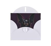 YYHWHJDE White Greeting Card Black Ghost Bat Prints for Christmas, Children's Birthday, Valentine's Day, and Party Invitation