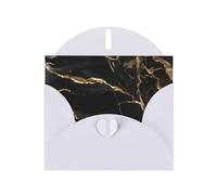 YYHWHJDE White Greeting Card Black Gold Marble Prints for Christmas, Children's Birthday, Valentine's Day, and Party Invitation