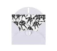 YYHWHJDE White Greeting Card Black hockey Pattern for Festive Birthday Party Invitation
