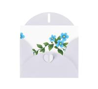 YYHWHJDE White Greeting Card Blooming small blue flowers Pattern for Festive Birthday Party Invitation
