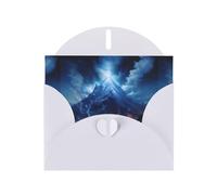 YYHWHJDE White Greeting Card Blue Volcano Pattern Perfect for Valentine's Day, Wedding Anniversary & Party Invitations