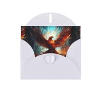 YYHWHJDE White Greeting Card Broken glass phoenix Pattern for Christmas, Children's Birthday, Valentine's Day, and Party Invitation