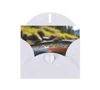 YYHWHJDE White Greeting Card Brook Trout Fly Fishing Prints for Christmas, Children's Birthday, Valentine's Day, and Party Invitation