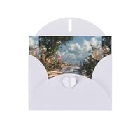 YYHWHJDE White Greeting Card Bubbles on the path Pattern Perfect for Valentine's Day, Wedding Anniversary & Party Invitations