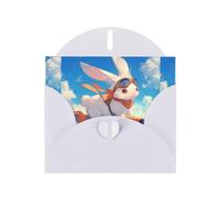 YYHWHJDE White Greeting Card Bunny flying a plane Pattern for Festive Birthday Party Invitation