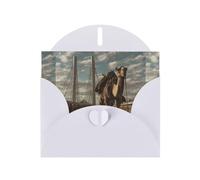 YYHWHJDE White Greeting Card Camel On The Bridge Pattern Perfect for Valentine's Day, Wedding Anniversary & Party Invitations