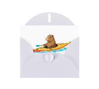 YYHWHJDE White Greeting Card Capybara on a kayak Pattern for Festive Birthday Party Invitation