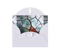 YYHWHJDE White Greeting Card Ceramic Glaze Cracks Pattern Perfect for Valentine's Day, Wedding Anniversary & Party Invitations