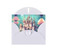YYHWHJDE White Greeting Card Classical castle Pattern for Festive Birthday Party Invitation