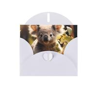 YYHWHJDE White Greeting Card Cute Koala Plant Prints for Christmas, Children's Birthday, Valentine's Day, and Party Invitation