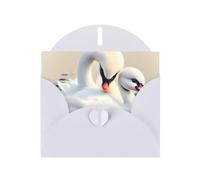 YYHWHJDE White Greeting Card Cute little swan Prints for Christmas, Children's Birthday, Valentine's Day, and Party Invitation