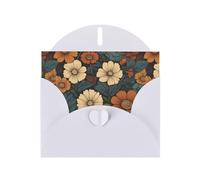 YYHWHJDE White Greeting Card Dark Flowers Pattern Perfect for Valentine's Day, Wedding Anniversary & Party Invitations