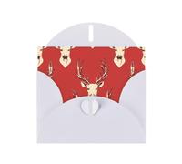 YYHWHJDE White Greeting Card Deer Head Display Pattern Perfect for Valentine's Day, Wedding Anniversary & Party Invitations