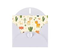 YYHWHJDE White Greeting Card Desert Creatures Pattern Perfect for Valentine's Day, Wedding Anniversary & Party Invitations