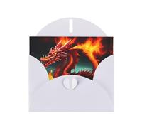 YYHWHJDE White Greeting Card Dragon King in Fire Prints for Christmas, Children's Birthday, Valentine's Day, and Party Invitation