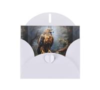 YYHWHJDE White Greeting Card eagle on branch Pattern for Christmas, Children's Birthday, Valentine's Day, and Party Invitation