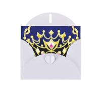 YYHWHJDE White Greeting Card Fantasy Tiara Prints for Christmas, Children's Birthday, Valentine's Day, and Party Invitation