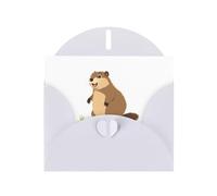 YYHWHJDE White Greeting Card Fat Groundhog Pattern Perfect for Valentine's Day, Wedding Anniversary & Party Invitations