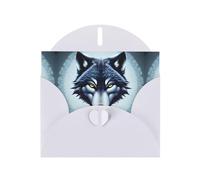 YYHWHJDE White Greeting Card Fierce wolf head Prints for Christmas, Children's Birthday, Valentine's Day, and Party Invitation