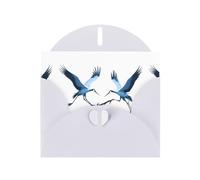 YYHWHJDE White Greeting Card Flying cranes on a branch Pattern for Christmas, Children's Birthday, Valentine's Day, and Party Invitation