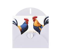 YYHWHJDE White Greeting Card French Roosters Prints for Christmas, Children's Birthday, Valentine's Day, and Party Invitation
