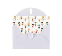 YYHWHJDE White Greeting Card Friends Dancing Happily Pattern Perfect for Valentine's Day, Wedding Anniversary & Party Invitations