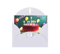 YYHWHJDE White Greeting Card Happy Birthday Beautiful Prints for Christmas, Children's Birthday, Valentine's Day, and Party Invitation