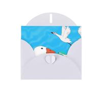 YYHWHJDE White Greeting Card happy white goose Pattern for Christmas, Children's Birthday, Valentine's Day, and Party Invitation
