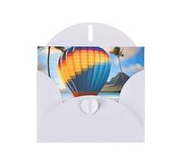 YYHWHJDE White Greeting Card Hawaii Hot Air Balloon Prints for Christmas, Children's Birthday, Valentine's Day, and Party Invitation