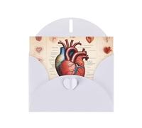 YYHWHJDE White Greeting Card Human Anatomy Heart Chart Prints for Christmas, Children's Birthday, Valentine's Day, and Party Invitation